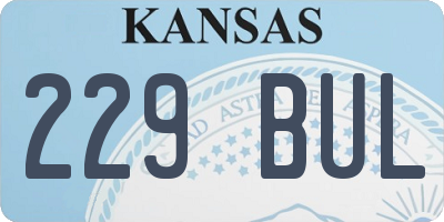 KS license plate 229BUL