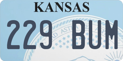 KS license plate 229BUM