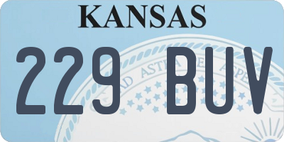 KS license plate 229BUV