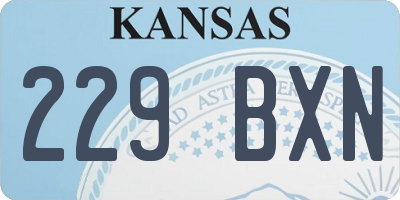 KS license plate 229BXN