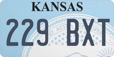 KS license plate 229BXT