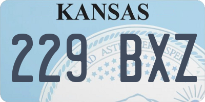 KS license plate 229BXZ
