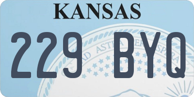 KS license plate 229BYQ