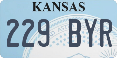 KS license plate 229BYR