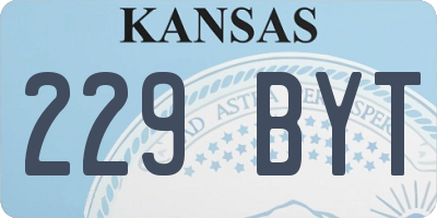 KS license plate 229BYT