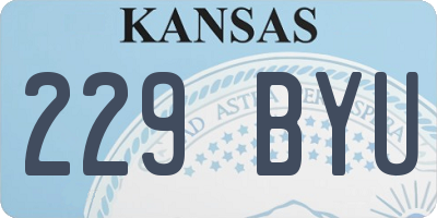 KS license plate 229BYU
