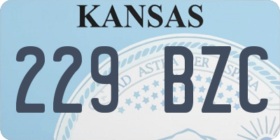 KS license plate 229BZC