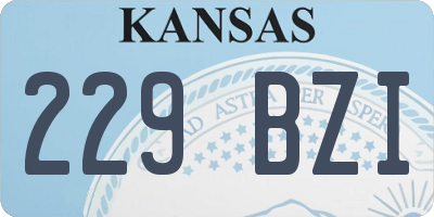 KS license plate 229BZI