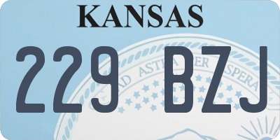 KS license plate 229BZJ
