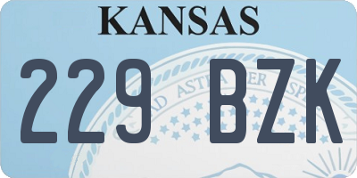 KS license plate 229BZK