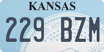 KS license plate 229BZM