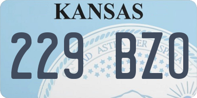 KS license plate 229BZO
