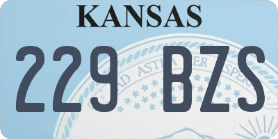 KS license plate 229BZS