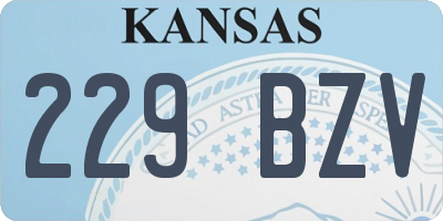 KS license plate 229BZV