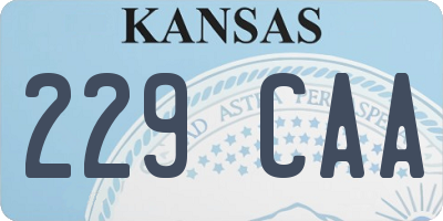 KS license plate 229CAA