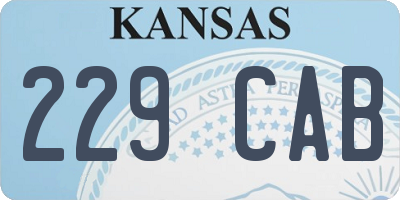 KS license plate 229CAB