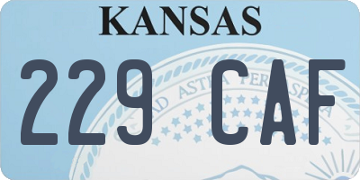 KS license plate 229CAF