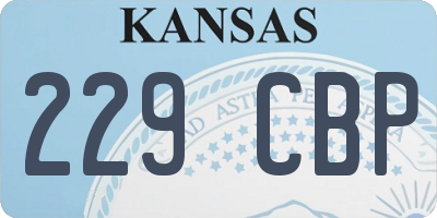 KS license plate 229CBP