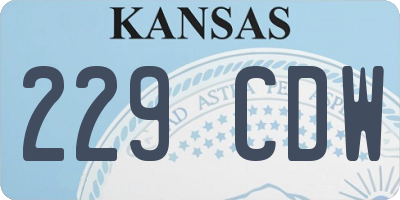 KS license plate 229CDW
