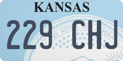 KS license plate 229CHJ