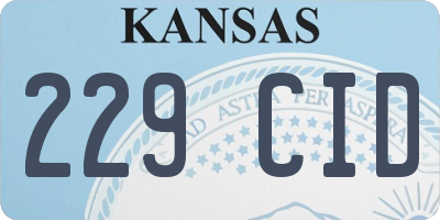 KS license plate 229CID