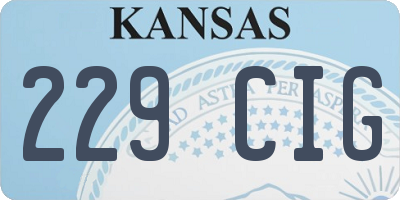 KS license plate 229CIG