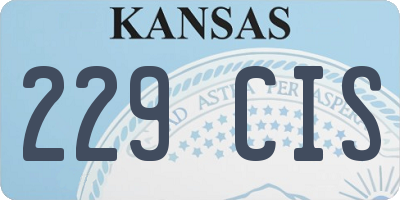KS license plate 229CIS