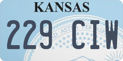 KS license plate 229CIW