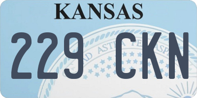 KS license plate 229CKN