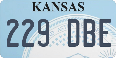 KS license plate 229DBE