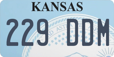 KS license plate 229DDM