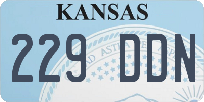KS license plate 229DDN