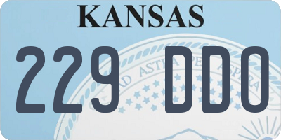 KS license plate 229DDO