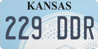 KS license plate 229DDR