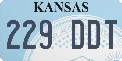 KS license plate 229DDT