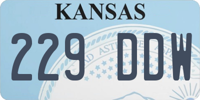 KS license plate 229DDW