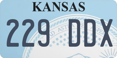 KS license plate 229DDX
