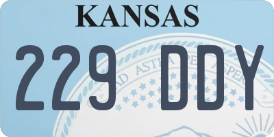 KS license plate 229DDY