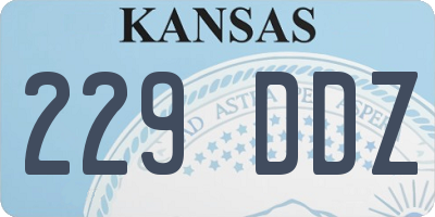 KS license plate 229DDZ