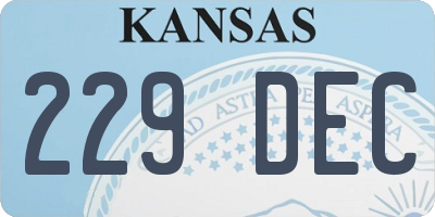 KS license plate 229DEC