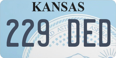 KS license plate 229DED