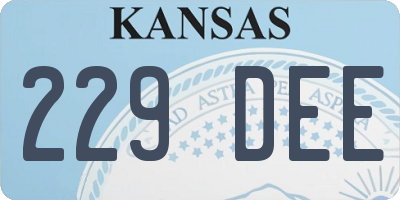 KS license plate 229DEE