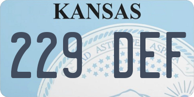 KS license plate 229DEF