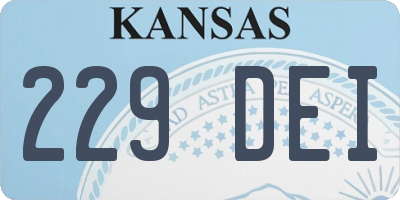 KS license plate 229DEI