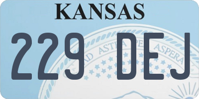 KS license plate 229DEJ