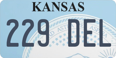 KS license plate 229DEL