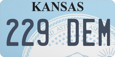 KS license plate 229DEM