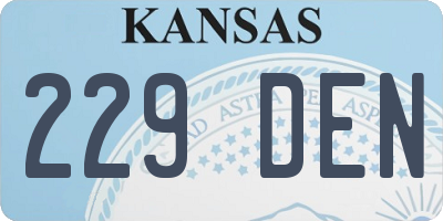 KS license plate 229DEN