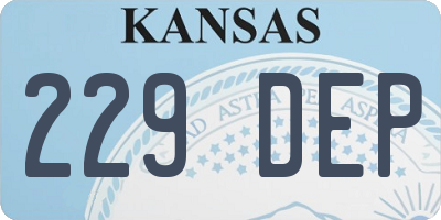 KS license plate 229DEP