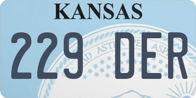 KS license plate 229DER